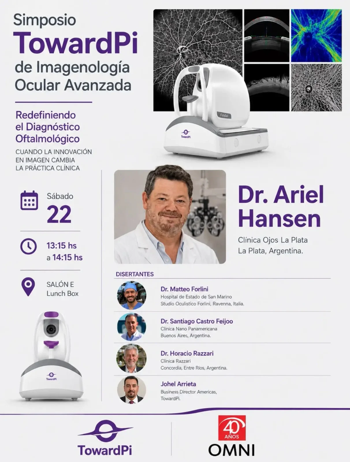Afiche del Simposio TowardPi de Imagenología Ocular Avanzada en FACOEXTREMA 2026